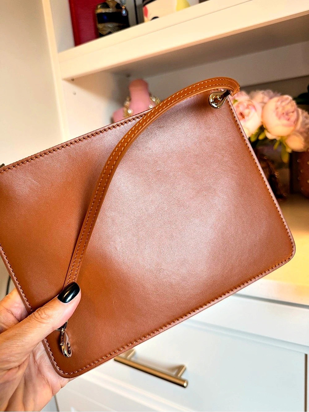 Christian Louboutin New Bettina Small Pouch Wristlet Brown Leather silver HW - Picture 10 of 13